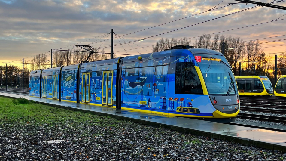 tram in winterbeschildering